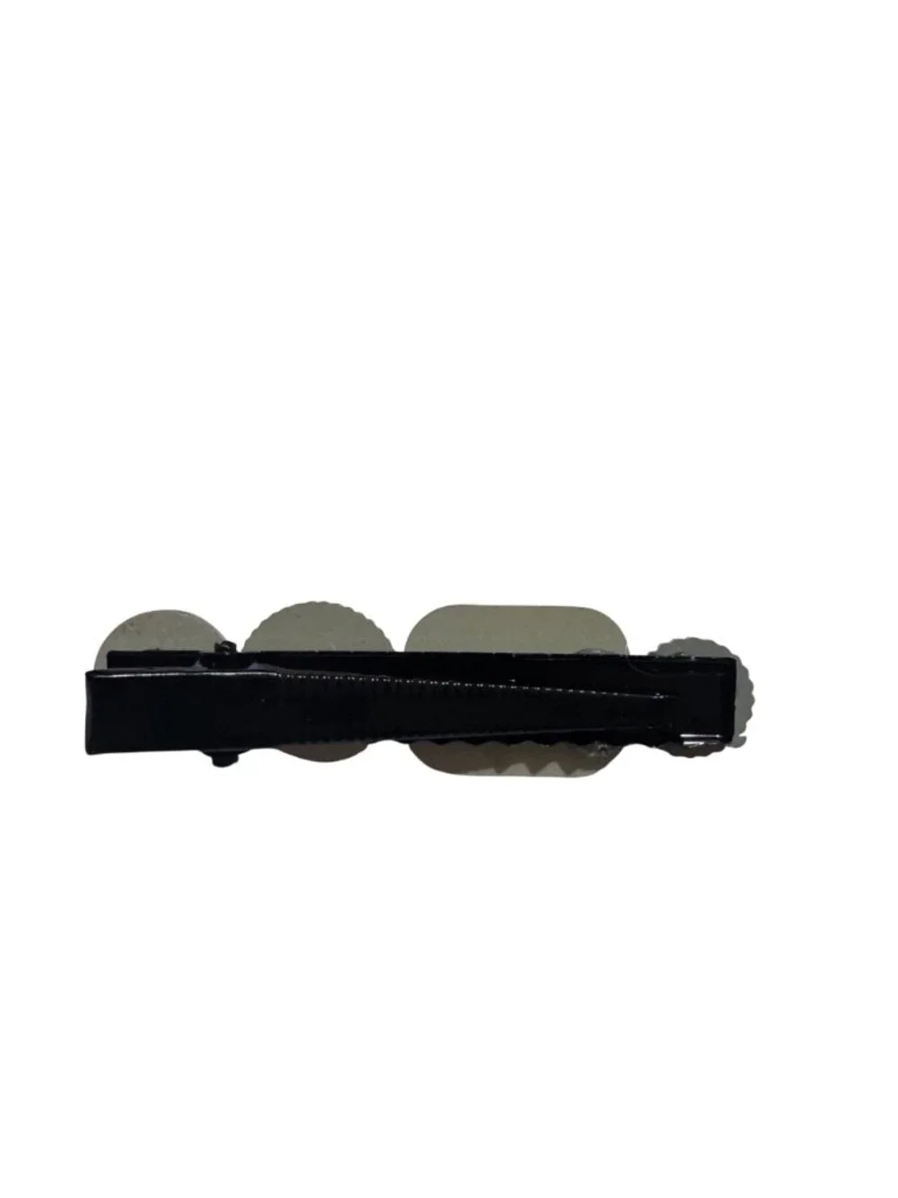 Black & Gold Hair Clip With Faux Pearls & Black Stones Womens Hair Accessory - N